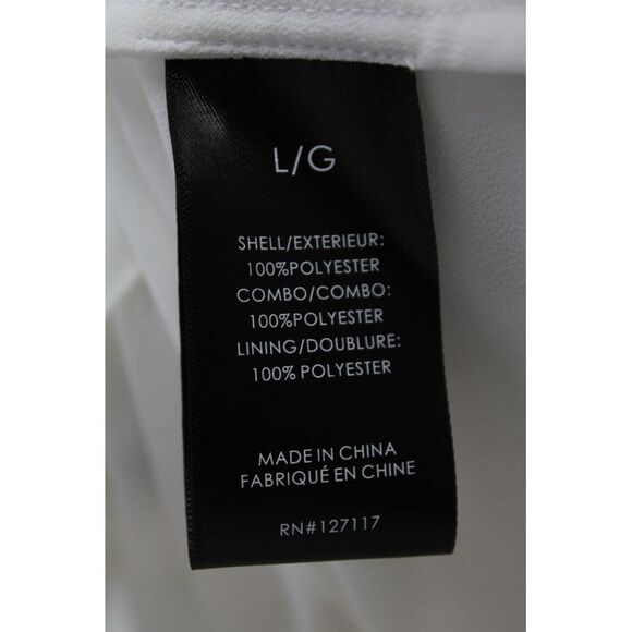 Badgley Mischka Womens One Shoulder Sleeveless Asymmetric Blouse White Size L - Picture 5 of 6